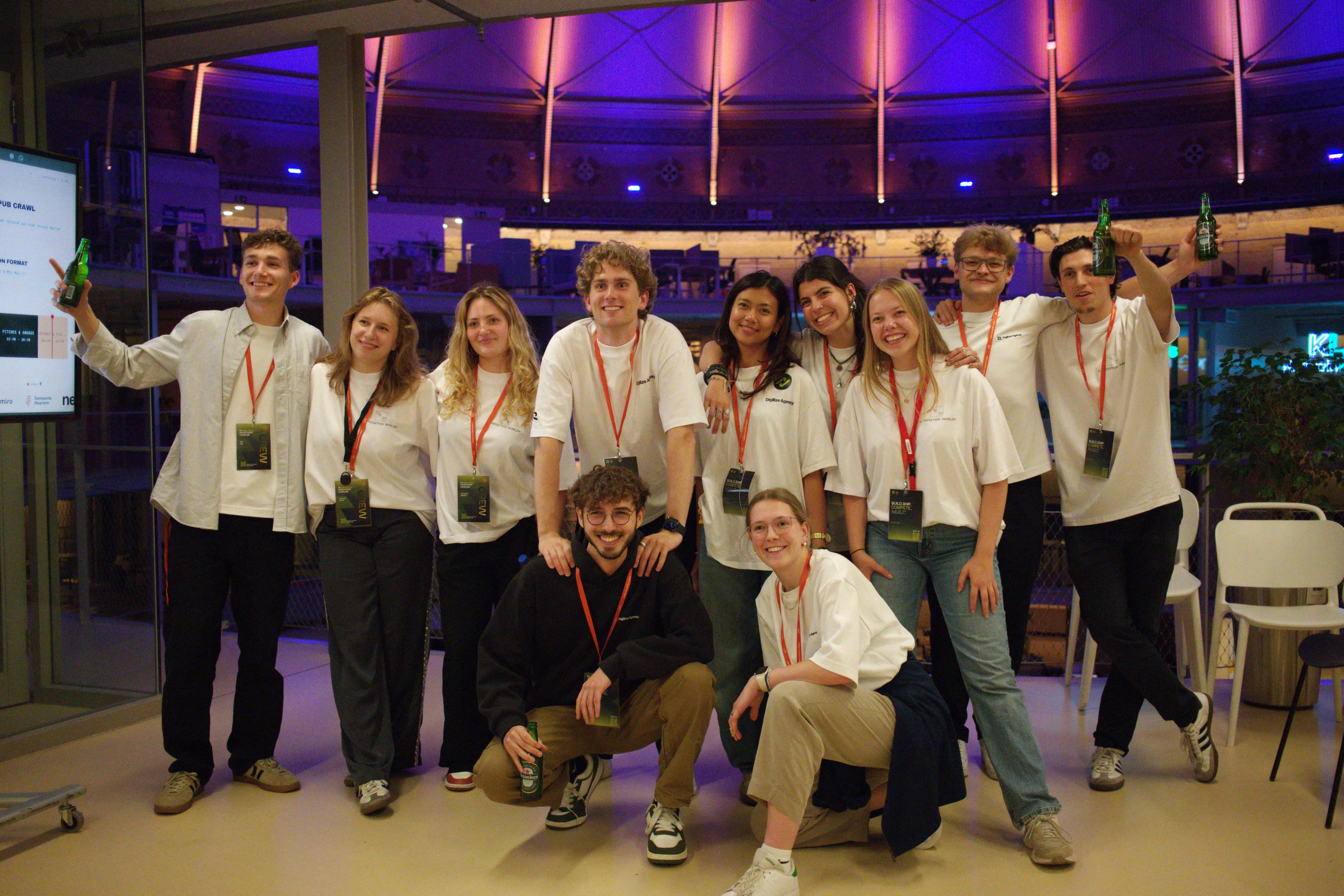 The Digilize Agency and Social Club team after the AI Hackathon Haarlem at De Koepel